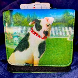 American Bulldog with Rhinestone Collar Wallet